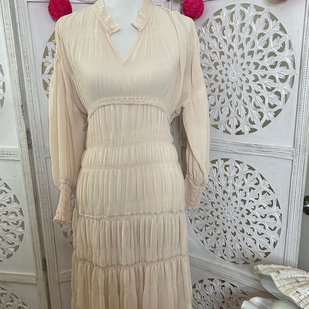 Neutral Cream or Tan Flowy Dress